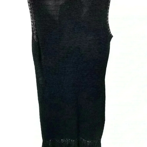 Christopher Fisher Linen Black MIDI Dress Size M - Picture 2 of 2